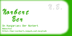 norbert ber business card